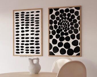 Arte abstracto en negro, arte abstracto en blanco y negro, póster geométrico, impresiones minimalistas, arte mural moderno, conjunto de pósteres imprimibles