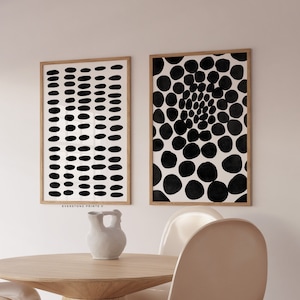 Black Abstract Art, Black and White Abstract Art, Geometric Poster, Minimal Prints, Modern Wall Art, Printable Poster Set