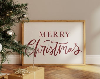 Frohe Weihnachten Druck | Weihnachtskunst, Weihnachten Printable, Holiday Print, Merry Christmas Zeichen, Zitat Print, digitaler Download
