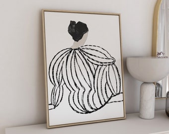 Abstract People Art | Mid Century Art, Modern Abstract Art, Abstract Wall Art, Minimalist Print, Living Room Art, Female Figure Wall Art