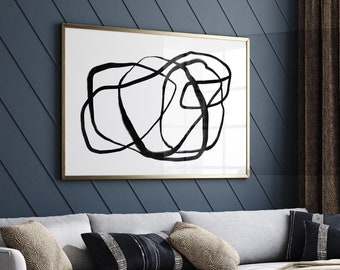 Black Abstract Art Print, Black and White Abstract Art, Printable Art, Gallery Wall Art, Minimal Prints, Modern wall art, Printable Poster