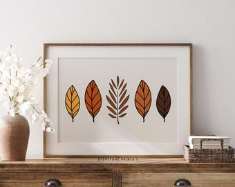 Autumn Leaves Print | Autumn Wall Art | Fall Printable Art | Fall Wall Art | Seasonal Wall Art | Autumn Decor | Seasonal Fall Leaves Art