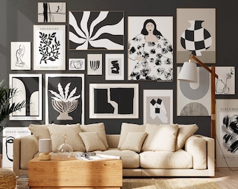 Conjunto de pared de galería moderna / Conjunto de más de 15 imprimibles, conjunto de megapaquete, conjunto de pared de galería, pared de galería neutra, arte imprimible