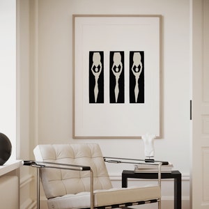 Impressão de arte abstrata figurativa | Arte abstrata em preto e branco, figuras abstratas, impressões minimalistas, arte de parede moderna, arte para impressão