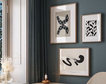 Gallery Wall Prints | Set of Prints, Neutral Abstract Art, Abstract Wall Art, Modern Wall Art, Minimalist Print, Printable Wall Art