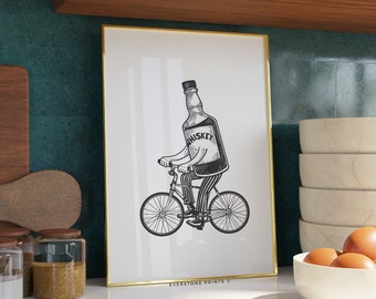 Art du bar à whisky | Affiche de whisky, Art de chariot de barre, art de mur de cuisine, impression d'art de barre, impression de cuisine, whisky drôle, art imprimable