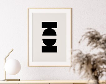 Moderne geometrische print |  Moderne kunst uit het midden van de eeuw, print uit het midden van de eeuw, kleurenblokkunst, woonkamerdecor, boho-poster, geometrische muurkunst