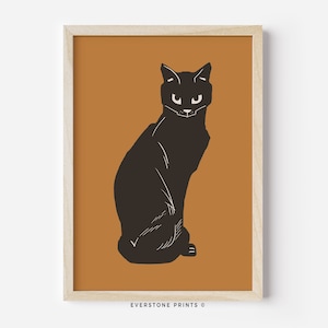 Creepy Cat Art | Halloween Wall Art | Halloween Poster | Spooky Print | Halloween Print | Cat Wall Art | Halloween Printable Art