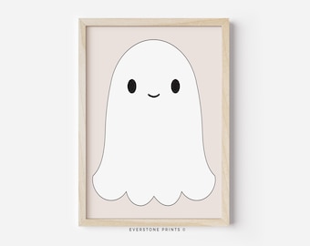 Söt spök-Halloweenkonst | Halloweenkonsttryck, Halloweendekor, Halloweenutskrivbar, Spöktryck, Trendig Halloweenkonst