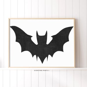 Black Bat Art | Halloween Wall Art | Halloween Decor | Spooky Wall Art | Spooky Halloween Print | Halloween Printable