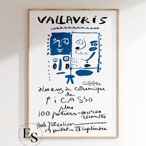 Pablo PICASSO | Vallauris - Dix ans de Céramique, (1958) | Lithograph Print | Vintage Poster | Exhibition Print, Printable Wall Art