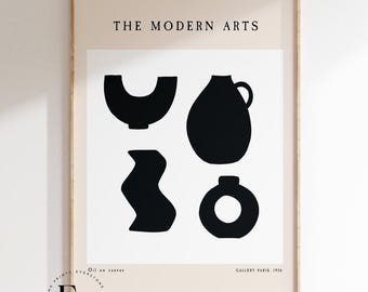 The Modern Vase Arts | Vase Print, Ceramic Vase Art, Abstract Wall Art, Still Life Print, Pottery Art, Printable Wall Art