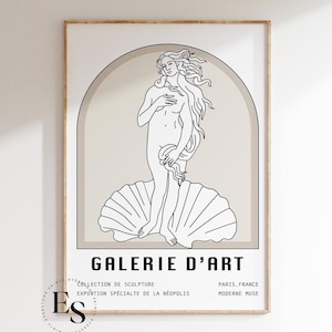 Greek Goddess Print | Greek Mythology, Greek Statue Art, Greek Museum Poster, Mid-century decor, Bust Statue, Abstract greek, Sculpture Art