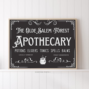 Apothecary Sign Art | Halloween Printable | Halloween Poster | Witchy Print | Vintage Halloween Decor | Potions and Spells | Gothic Decor