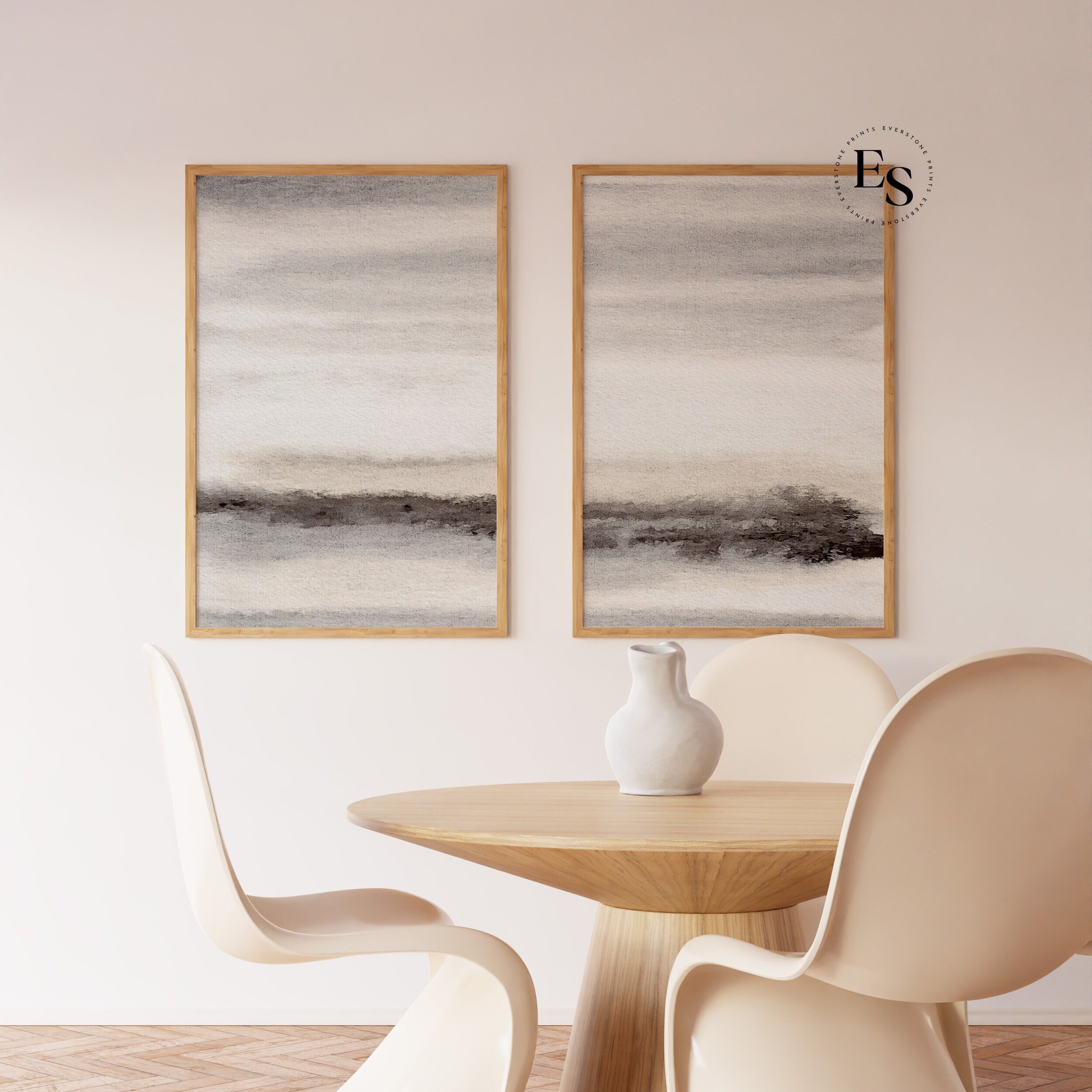 Beige and Brown Painting Set of 2 | Abstract Watercolor Print, Abstract ...