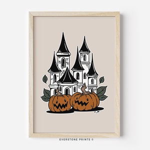 Haunted Castle Wall Art | Halloween Wall Art | Halloween Print | Spooky Print | Haunted Wall Art | Halloween Printable | Printable Art
