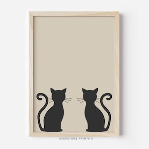 Black Cat Halloween Art | Halloween Wall Art | Halloween Poster | Spooky Print | Halloween Print | Cat Wall Art | Halloween Printable Art