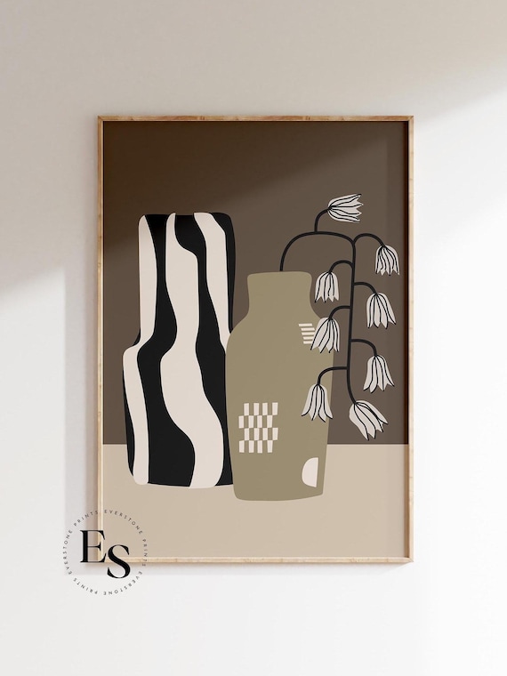 ボヘミアン風花瓶プリント｜ミニマリストポスター、ミニマルプリント