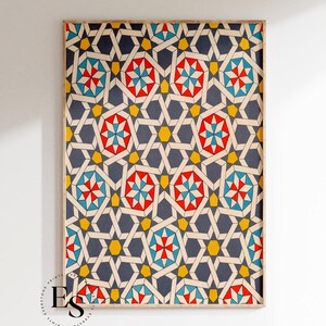 Moroccan Tile | Spanish Tile | Moroccan Wall Art | Tile Art | Wall Art Prints | Mosaic Tile | Pattern Wall Art | Printable Art |