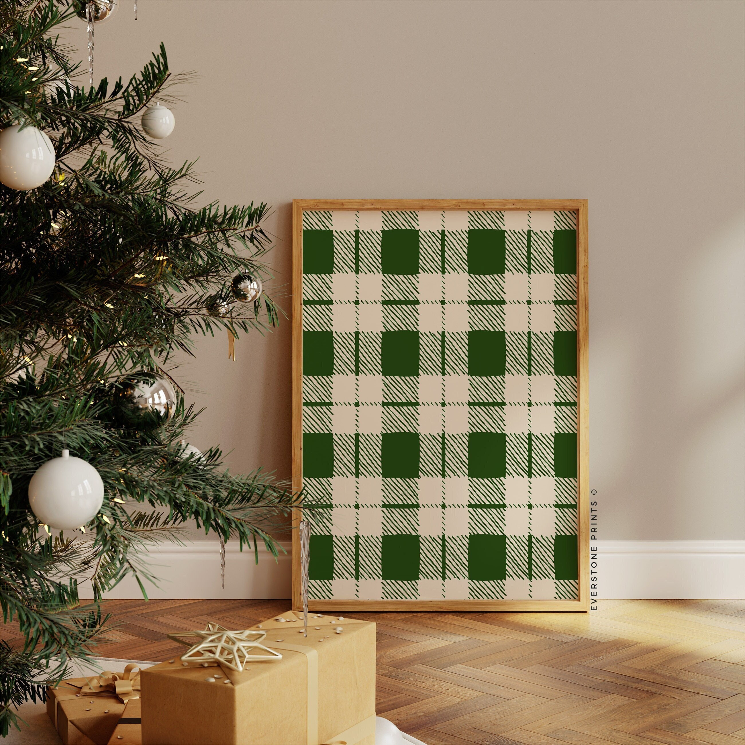 Christmas Plaid Print | Christmas Poster, Holiday Art, Christmas Prints ...