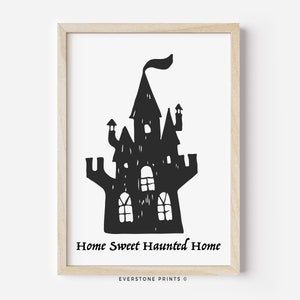 Haunted House Print | Halloween Wall Art | Halloween Decor | Fall Wall Art | Spooky Wall Art | Halloween Printable | Halloween Party Art