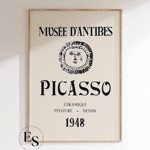 Picasso Exhibition Print, Picasso Art, Picasso Printable Art, Modern Print, Musee Antibes, Museum Poster, Exhibition Print, Vintage Art