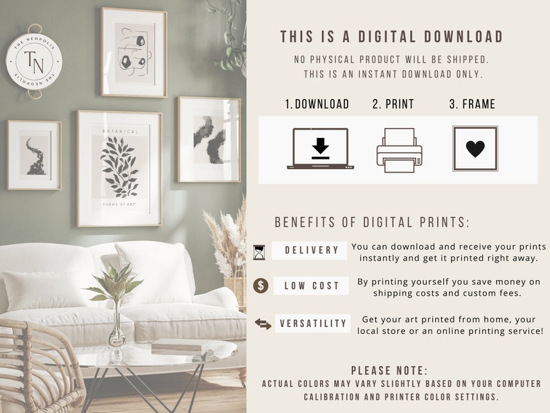 Gallery Wall Set Abstract Wall Art Bundle Print Set Etsy