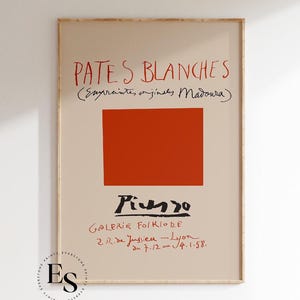 Impresión de Pates Blanches PICASSO / Exposición de Picasso, Arte cubista minimalista, Impresión de arte moderno, Impresión de Picasso, Póster de Picasso, Impresión de museo