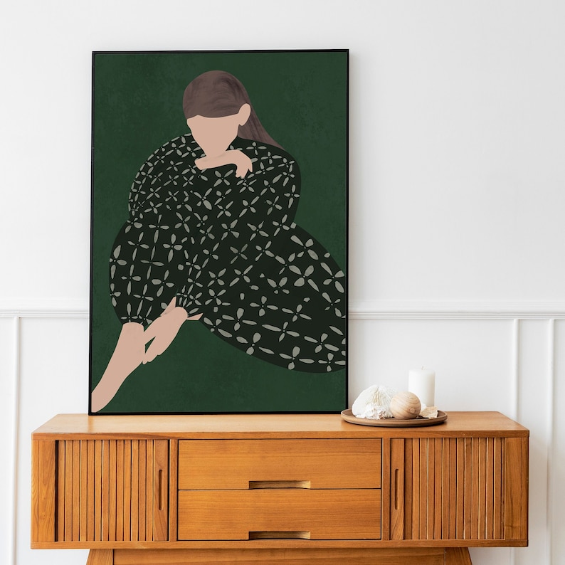 Abstract People Art | Female Figure Art, Mid Century Art, Figure Painting, Abstract Wall Art, Living Room Wall Art, Wall Decor image 6