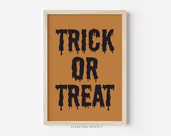 Trick or Treat Wall Art | Halloween Decor | Halloween Wall Art | Halloween Sayings | Spooky Art | Halloween Printable | Digital Prints
