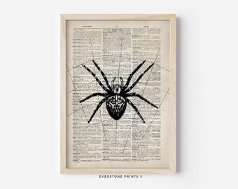 Spooky Spider Wall Art | Vintage Halloween Art | Halloween Wall Art | Antique Halloween | Spooky Art | Halloween Printable | Digital Prints