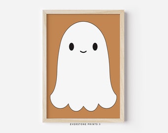 Söt spök-Halloweenkonst | Halloweenkonsttryck, Halloweendekor, Halloweenutskrivbar, Spöktryck, Trendig Halloweenkonst