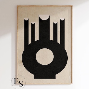 Jarrón abstracto / Arte de mediados de siglo, Arte mural abstracto, Póster minimalista, Impresión minimalista, Arte mural con jarrones, Arte mural bohemio imprimible, Impresión mural