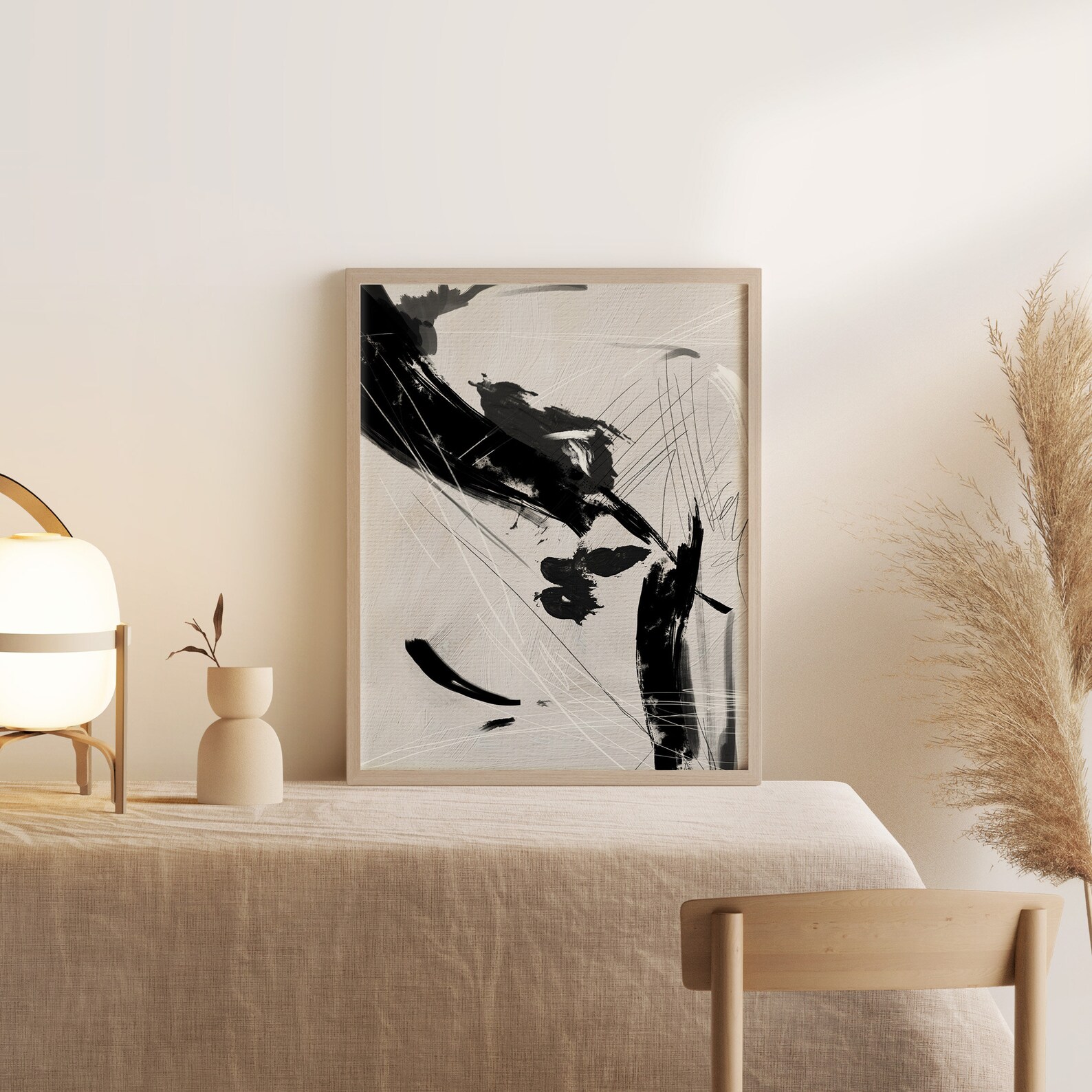 Black Abstract Art Print Black and White Abstract Art Etsy