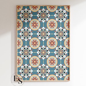 Moroccan Tile | Spanish Tile | Moroccan Wall Art | Tile Art | Wall Art Prints | Mosaic Tile | Pattern Wall Art | Printable Art |