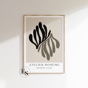 Atelier Boheme Print | Modern Wall Print, Bohemain Wall Art, Boho Prints, Neutral Modern Wall Art, Neutral Aesthetic Print