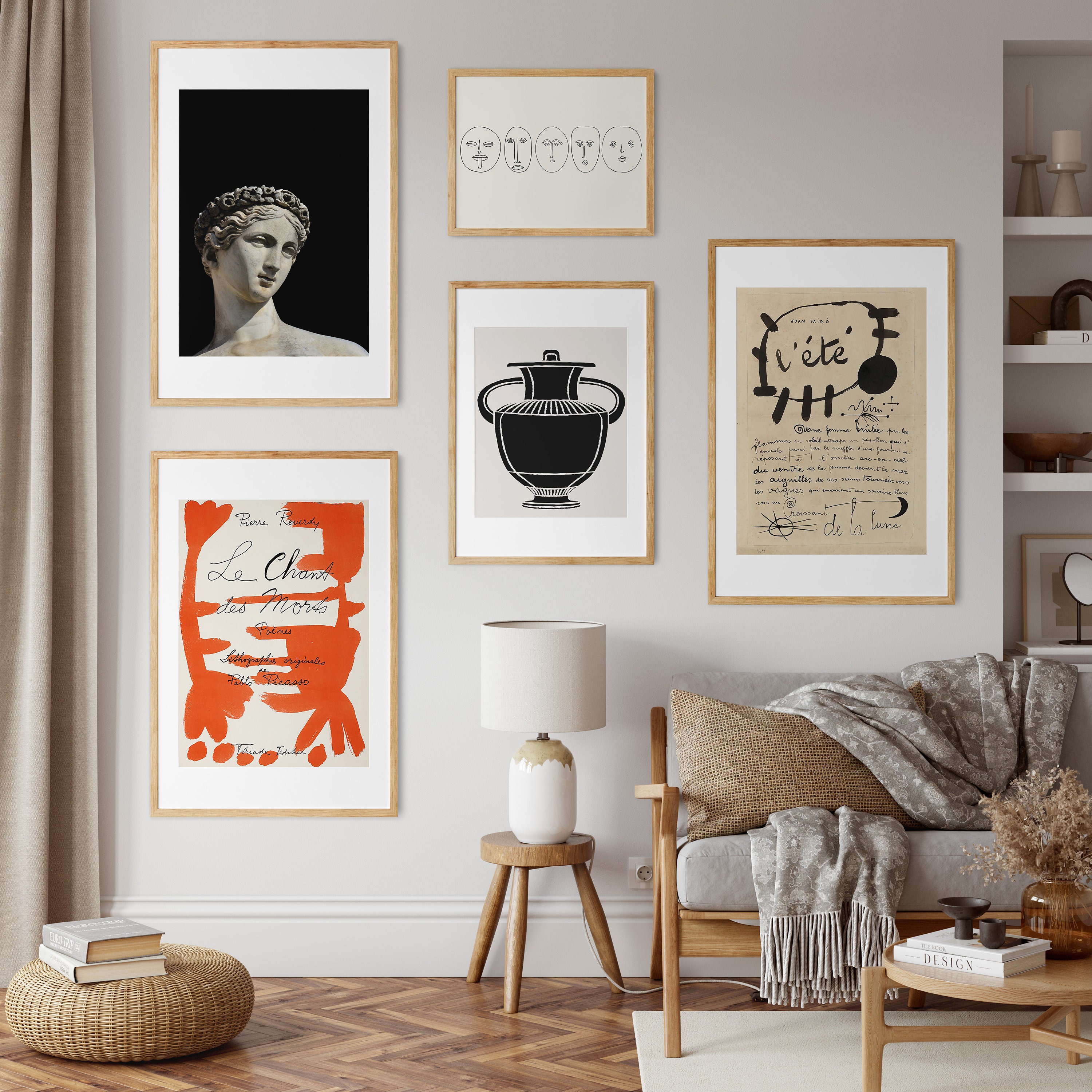 JOAN MIRO Print | Vintage L'été Exhibition Poster, Black Beige
