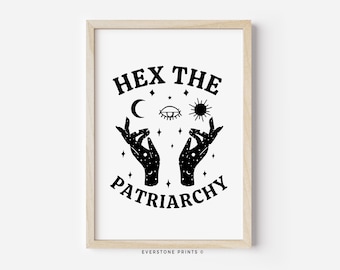 Hex The Patriarchy Art | Halloween Wall Art | Witch Wall Art | Spooky Print | Haunted Wall Art | Halloween Printable | Printable Art