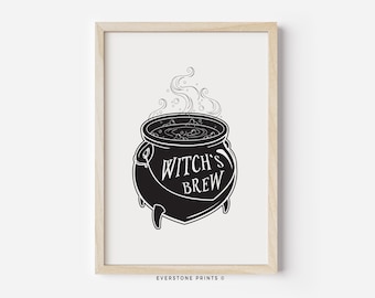 Witches Brew Art | Halloween Wall Art | Witchy Wall Art | Halloween Poster | Spooky Wall Art | Funny Halloween | Halloween Printable