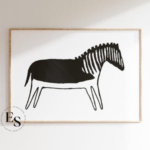 Cave Animal Drawing | Stone Age Wall Art, Prehistoric Cave Art, Primitive Caveman Art, Vintage Animal Sketch Art, Printable Art