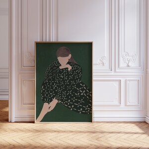 Abstract People Art | Female Figure Art, Mid Century Art, Figure Painting, Abstract Wall Art, Living Room Wall Art, Wall Decor image 4