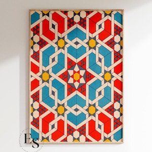 Moroccan Tile | Spanish Tile | Moroccan Wall Art | Tile Art | Wall Art Prints | Mosaic Tile | Pattern Wall Art | Printable Art |