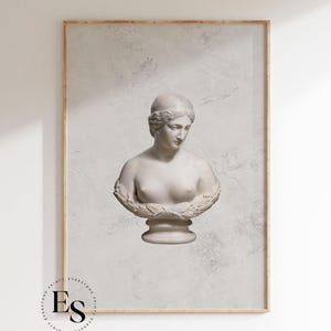 Female Greek Statue, Greek Mythology Print, Bust Statue, Greek Statue Art, Mythology Art, Les Muses Art, Female Muse Art, Ancient Greece Art