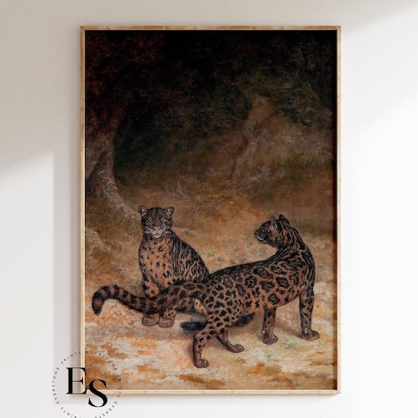Vintage Cheetah Poster | Wild Animal Art, Animal Poster, Jungle Poster, Animal Artwork, Cheetah Print, Printable Wall Art