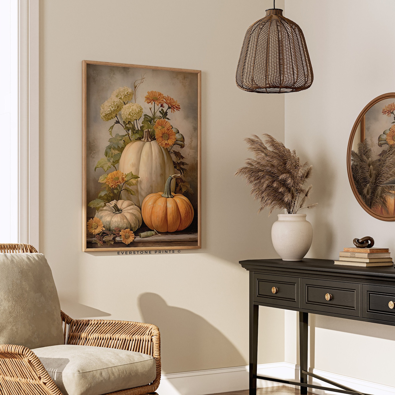 Rustic Fall Wall Decor Printable | Still Life Painting Rustic Fall Art ...