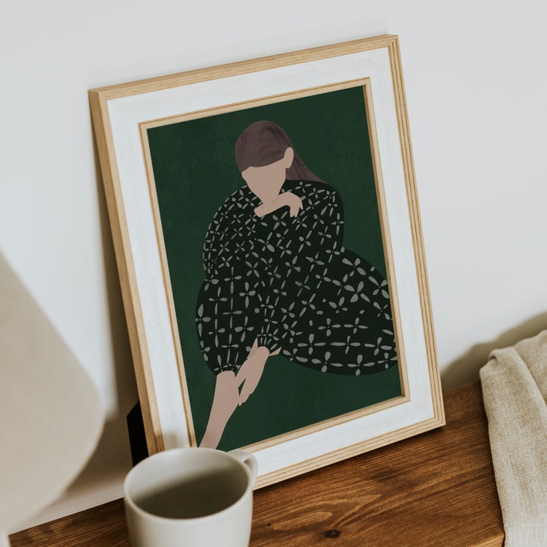 Abstract People Art | Female Figure Art, Mid Century Art, Figure Painting, Abstract Wall Art, Living Room Wall Art, Wall Decor image 5
