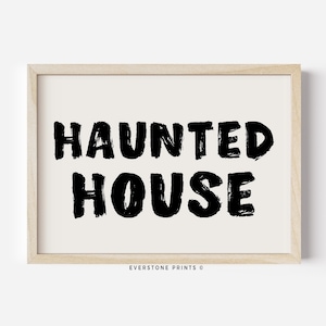 Haunted House Art |  Halloween Wall Decor, Halloween Poster, Halloween Printable, Trick or Treat, Halloween Art, Printable Art