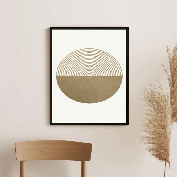 Abstract Geometric Golden Circle Canvas Prints