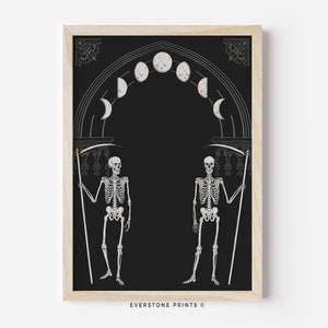 Black Magic Skeleton Wall Art | Halloween Wall Art | Witchy Wall Art | Spooky Print | Skeleton Art | Halloween Printable | Printable Art