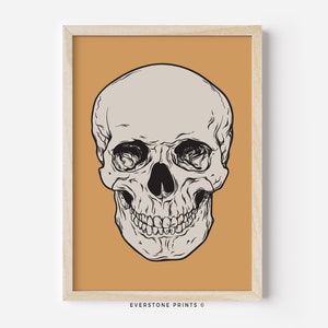 Skeleton Skull Art | Halloween Wall Art | Witchy Wall Art | Spooky Print | Skeleton Wall Art | Halloween Printable | Printable Art